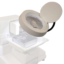 Integrally Mounted Cold Light Source and Magnifying Glass