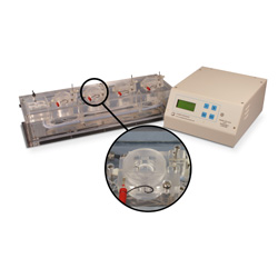 Quad channel Acrylic chamber system for Electrophysiology with heater & thermistor feedback control